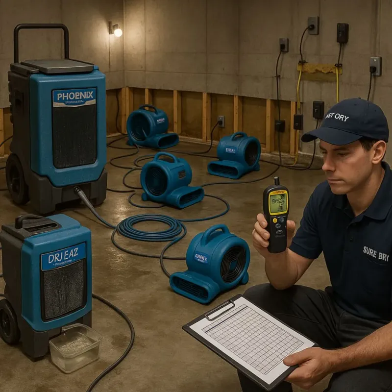 Structural Drying and Dehumidification process in Leon Valley, TX